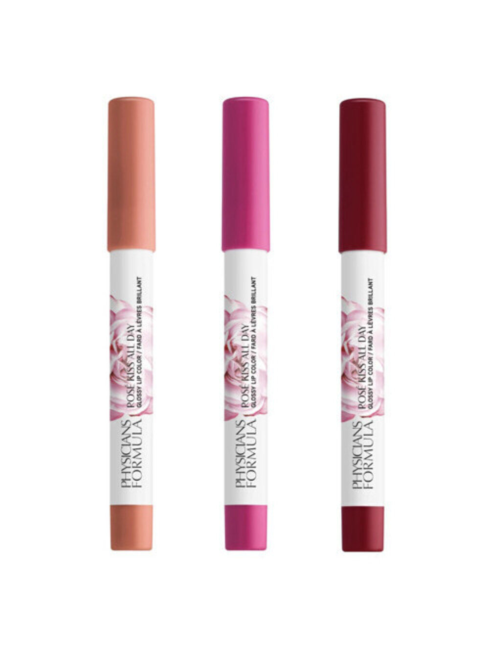 3-Pack NEW Physicians Formula Rosé Kiss All Day Lip Color Gloss - No Repeats!